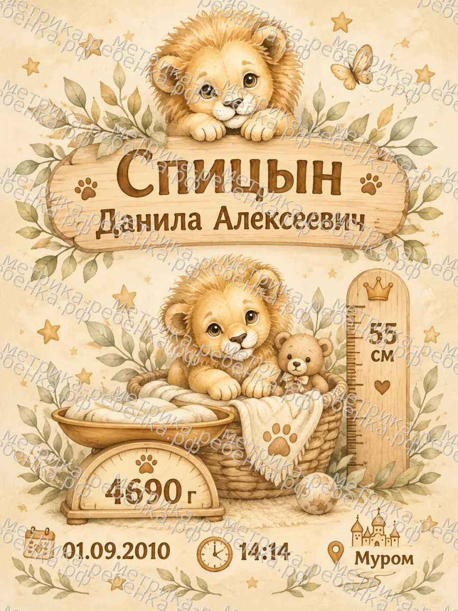 Метрика Спицын Данила Алексеевич