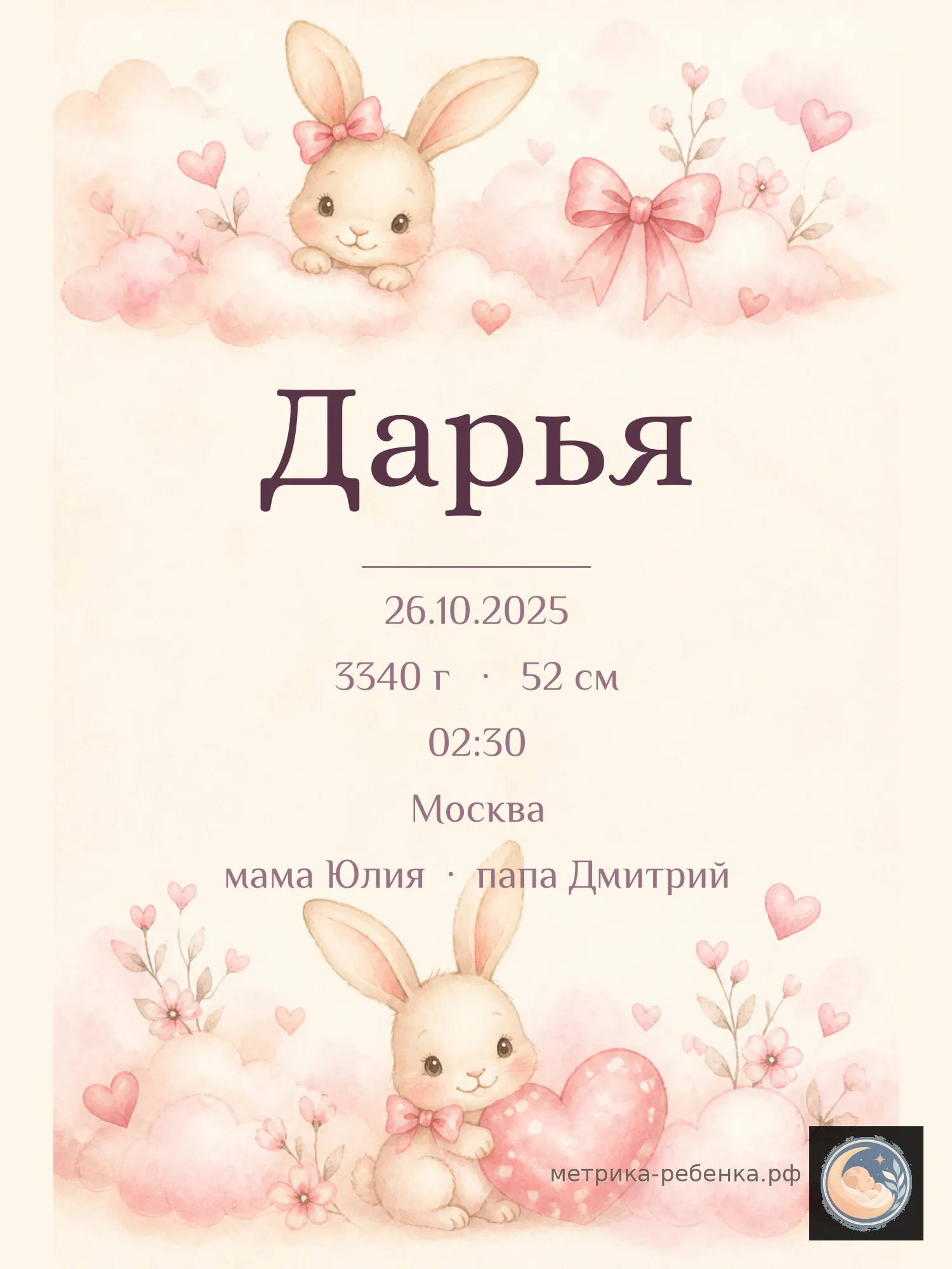 Метрика Дарья