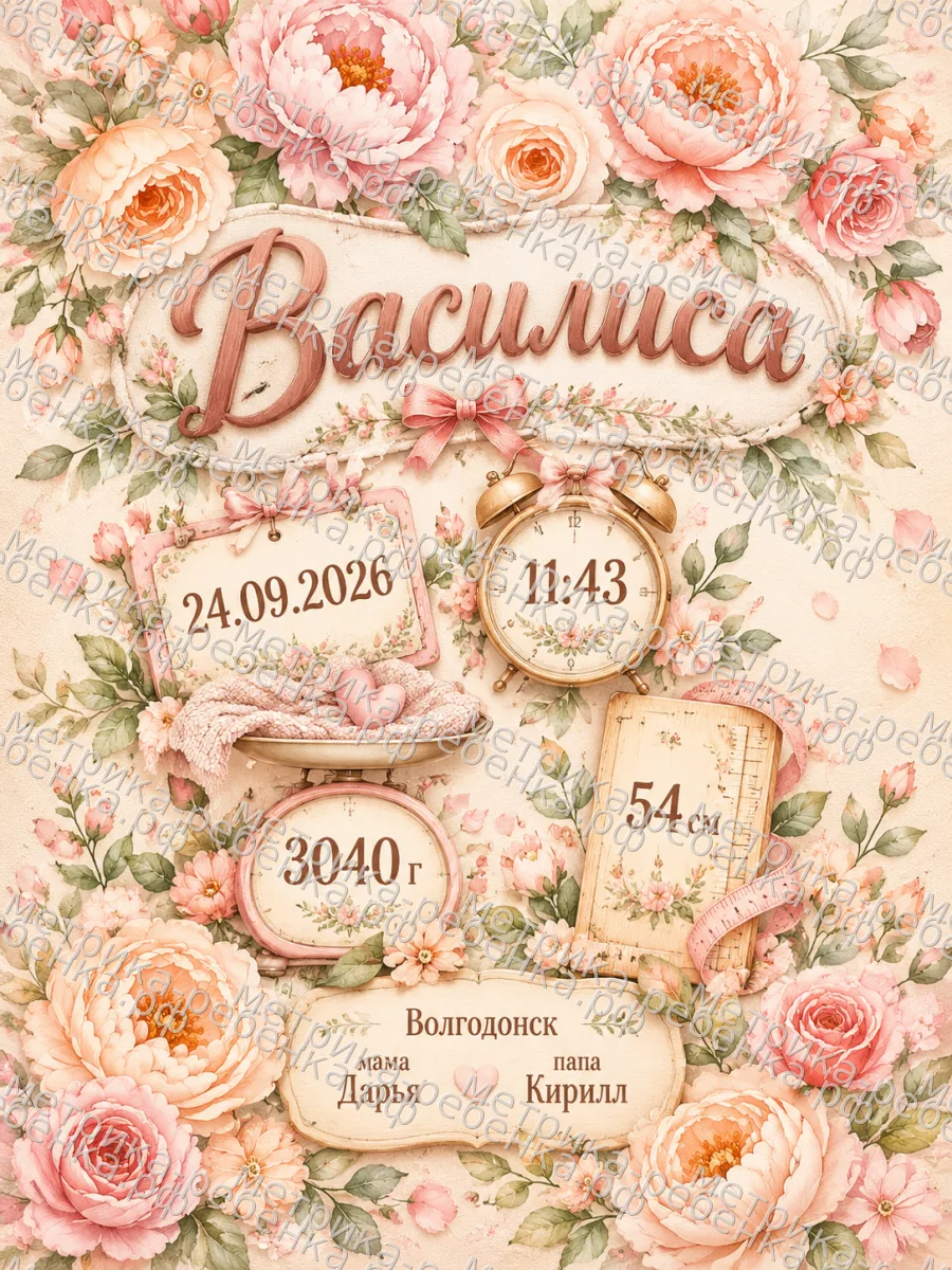 Метрики для имени Василиса