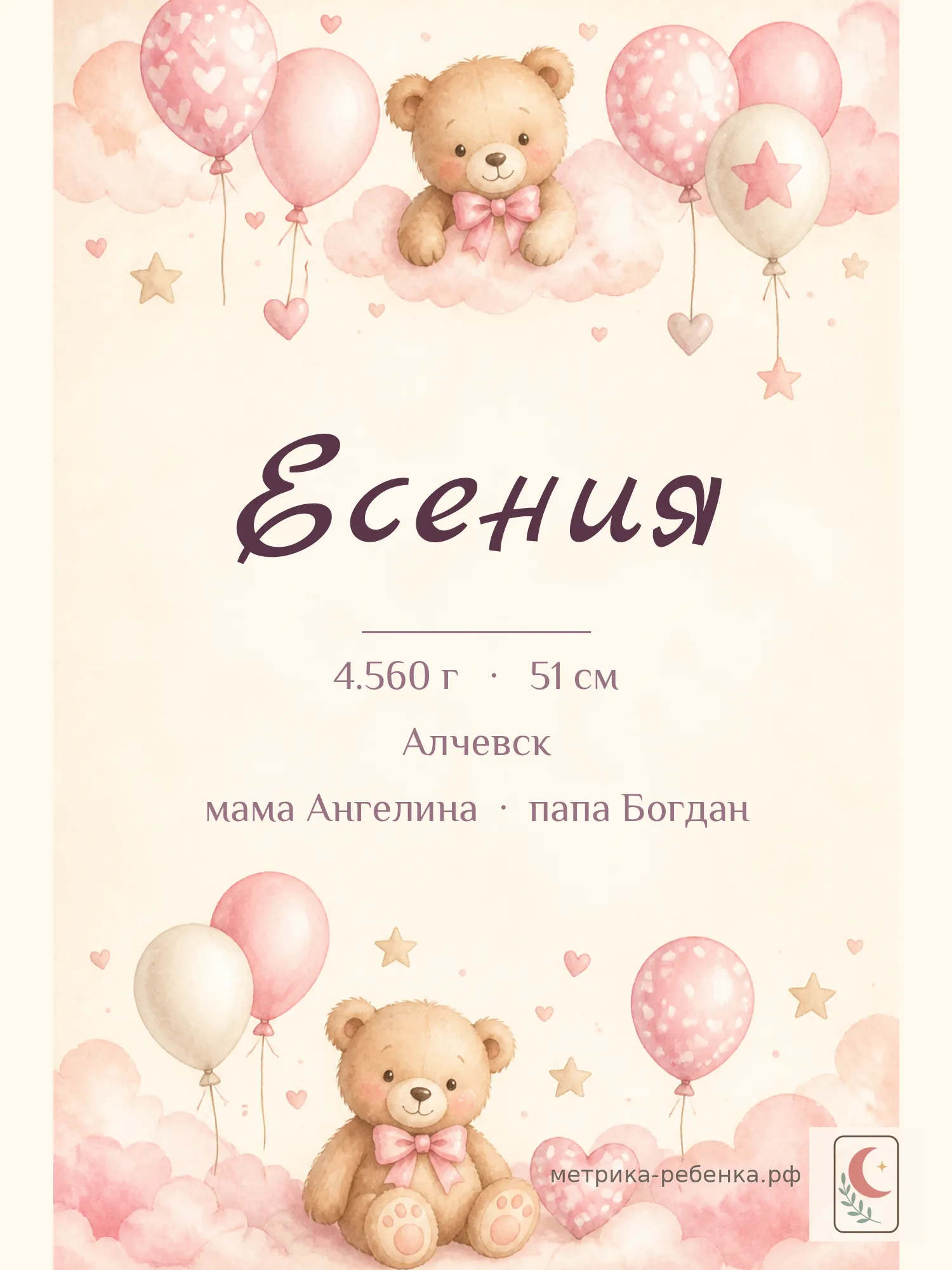 Метрика Есения