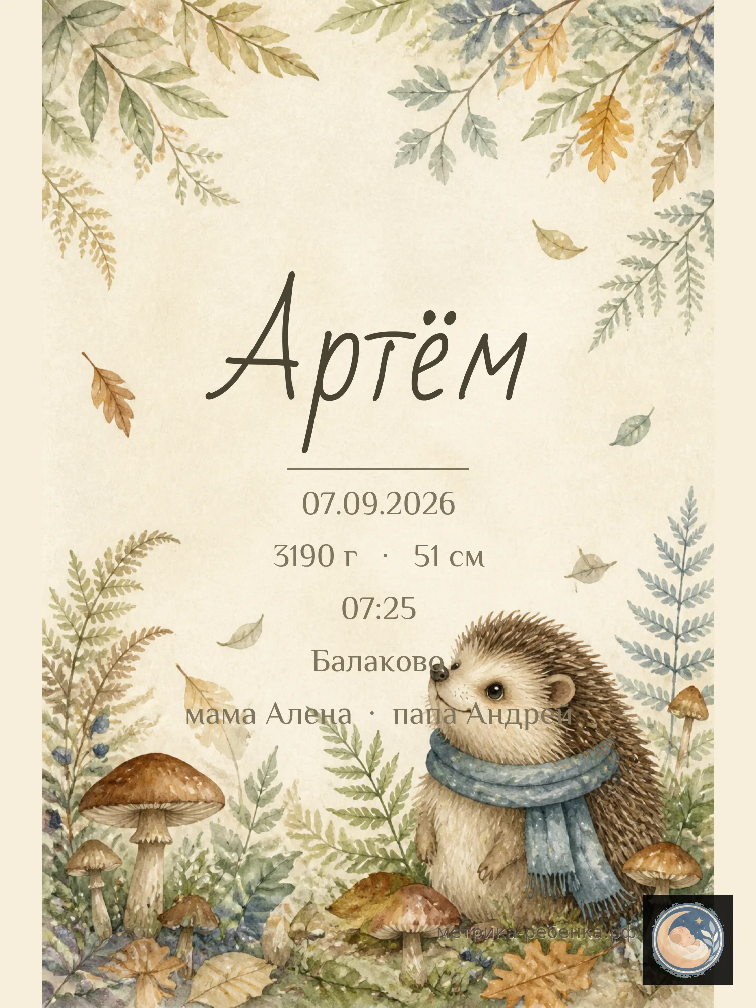 Метрики для имени Артём