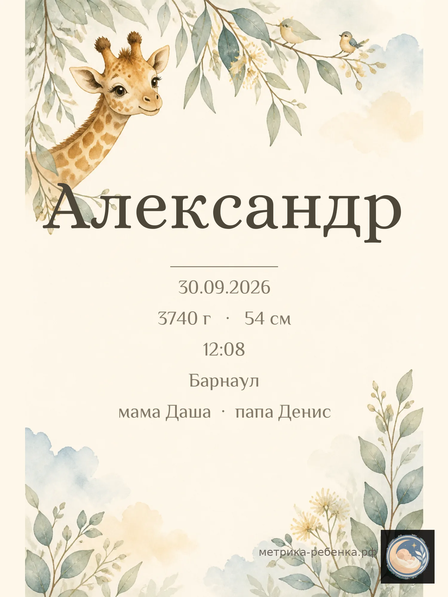 Метрики для имени Александр