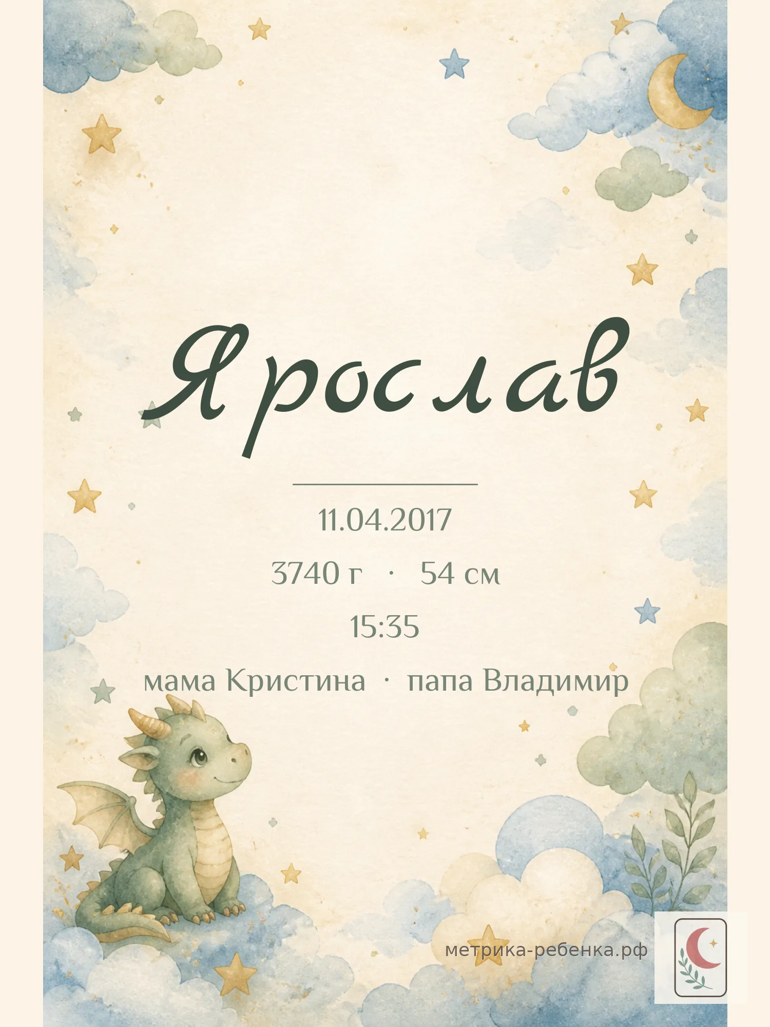 Метрика Ярослав
