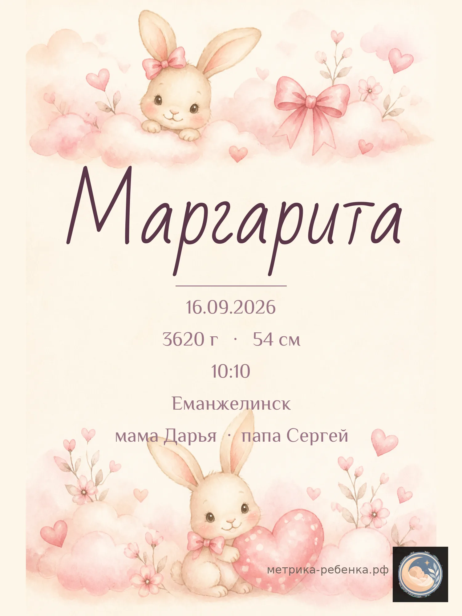 Метрики для имени Маргарита
