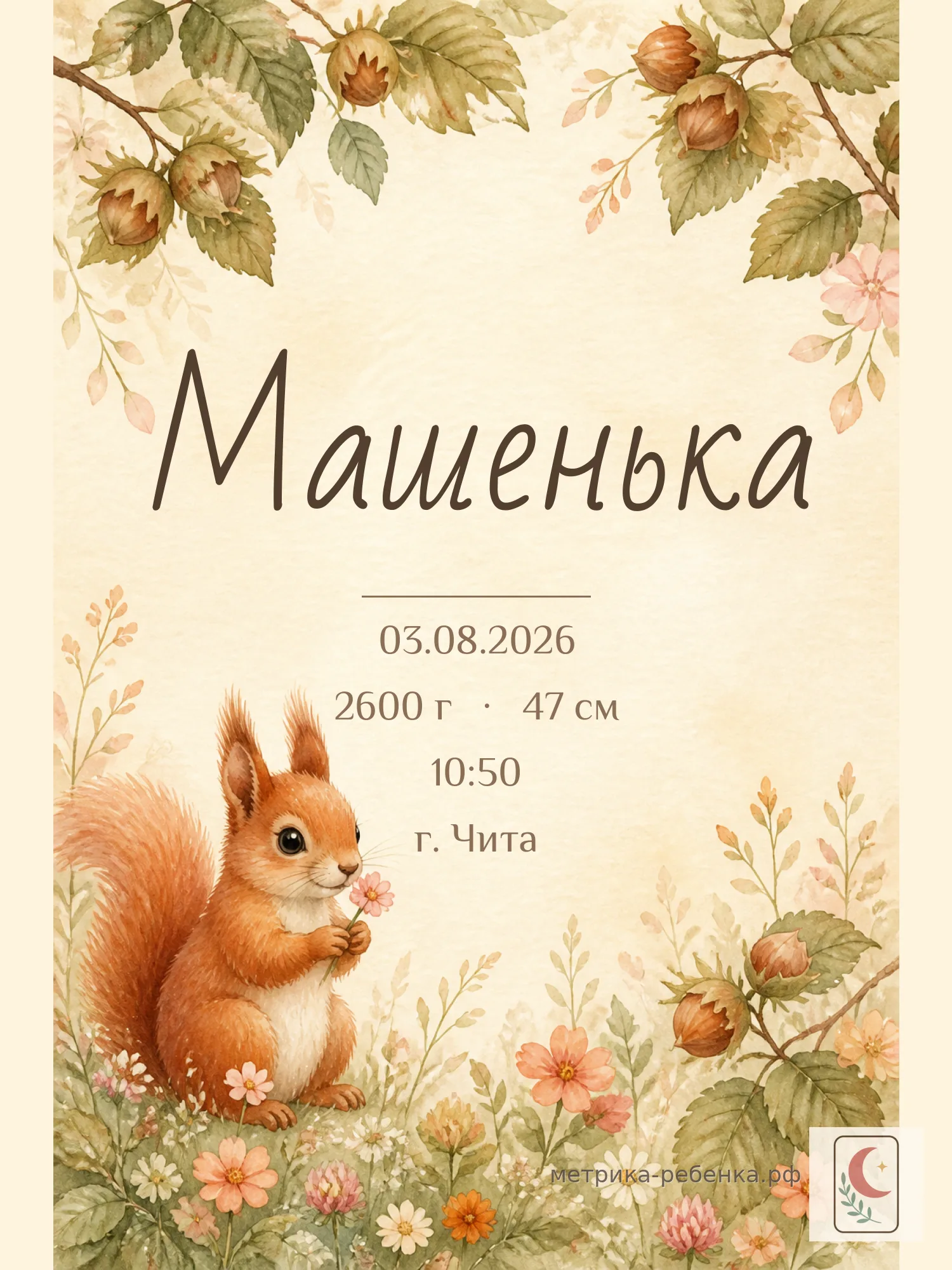 Метрика Машенька