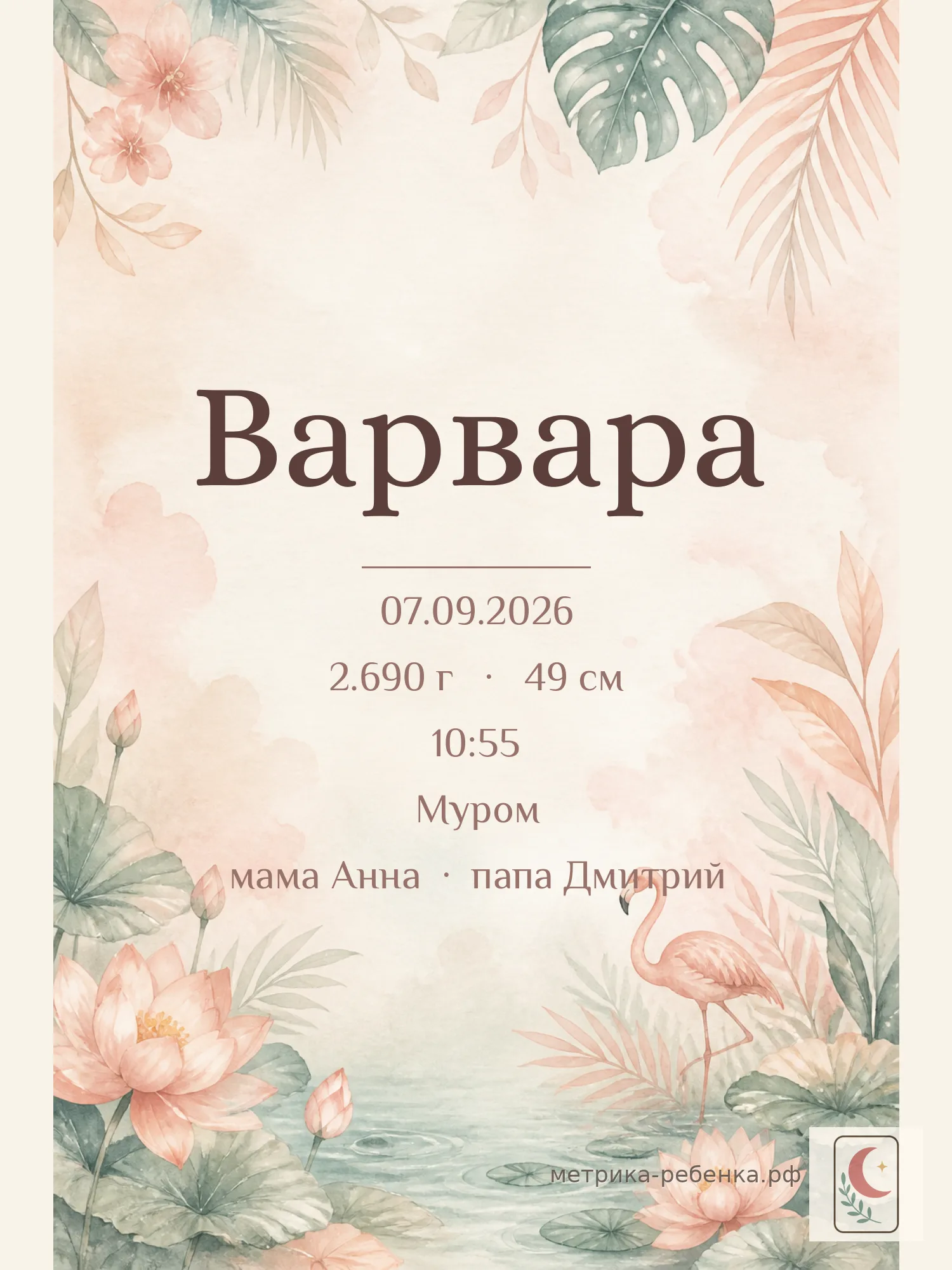 Метрика Варвара