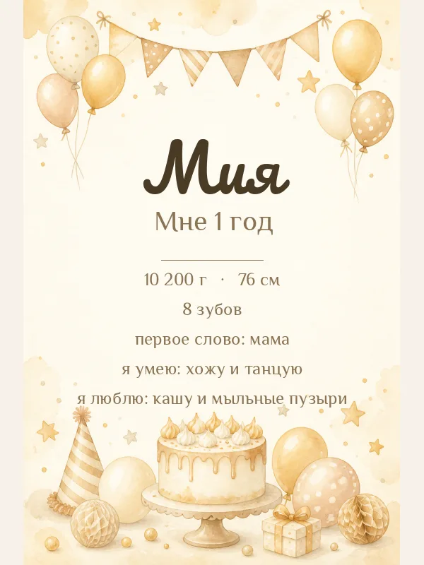 Метрика «Мой первый год — тепло» — пример