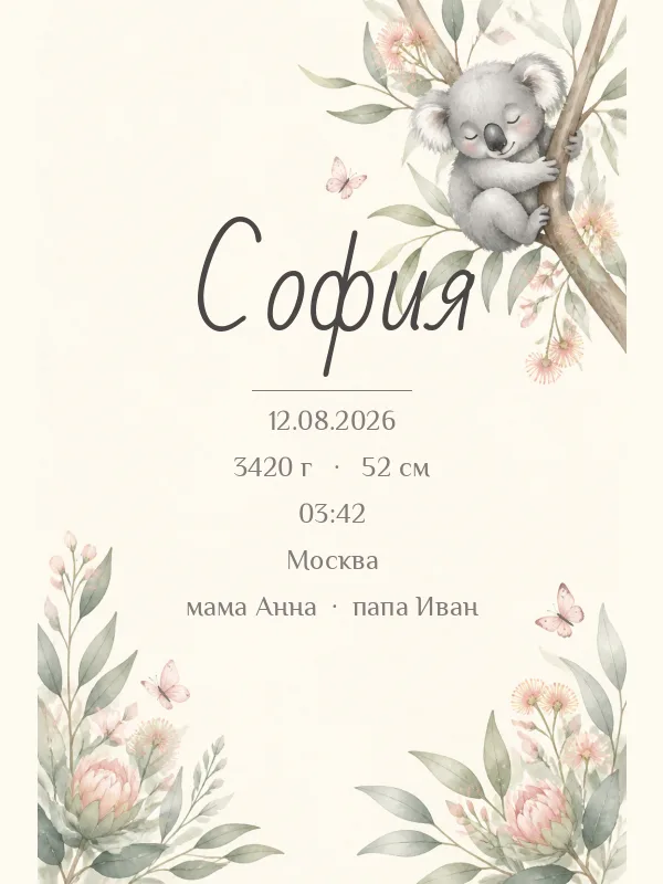 Метрика «Коала» в рамке