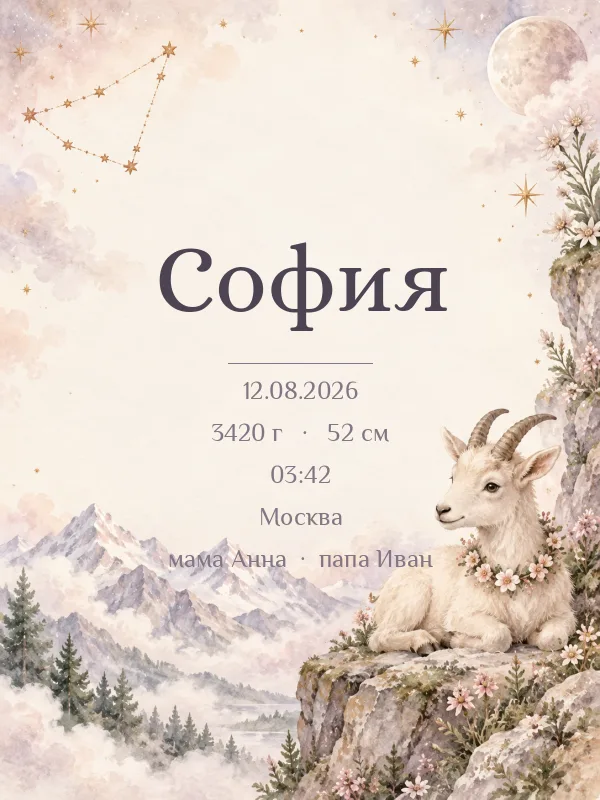 Метрика «Козерог» — пример