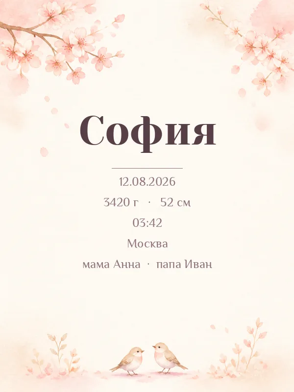 Метрика «Сакура» в рамке