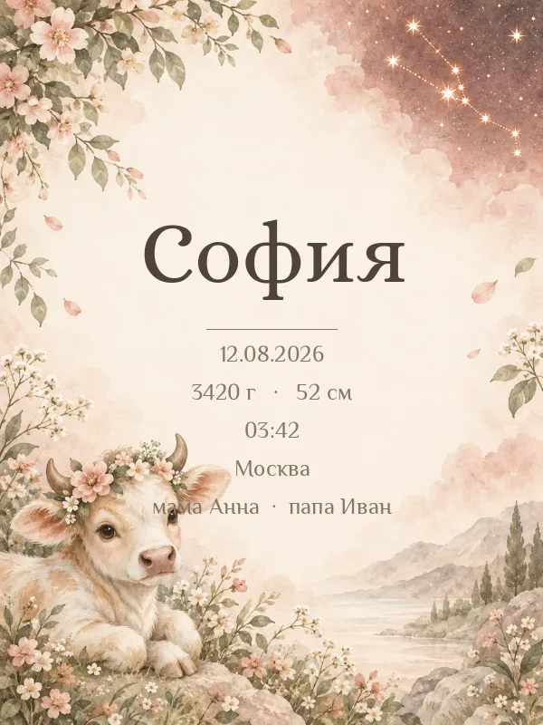 Метрика «Телец» — пример