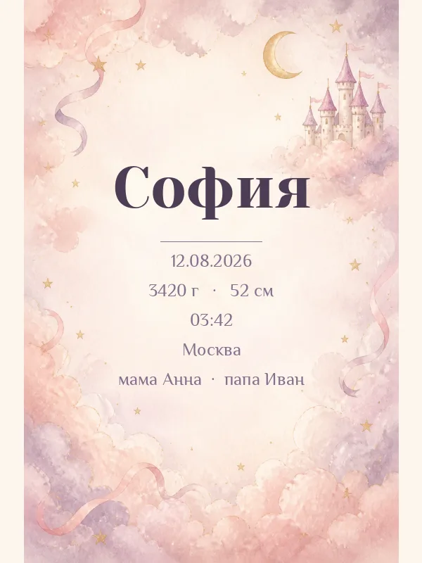Метрика «Замок в облаках» — пример