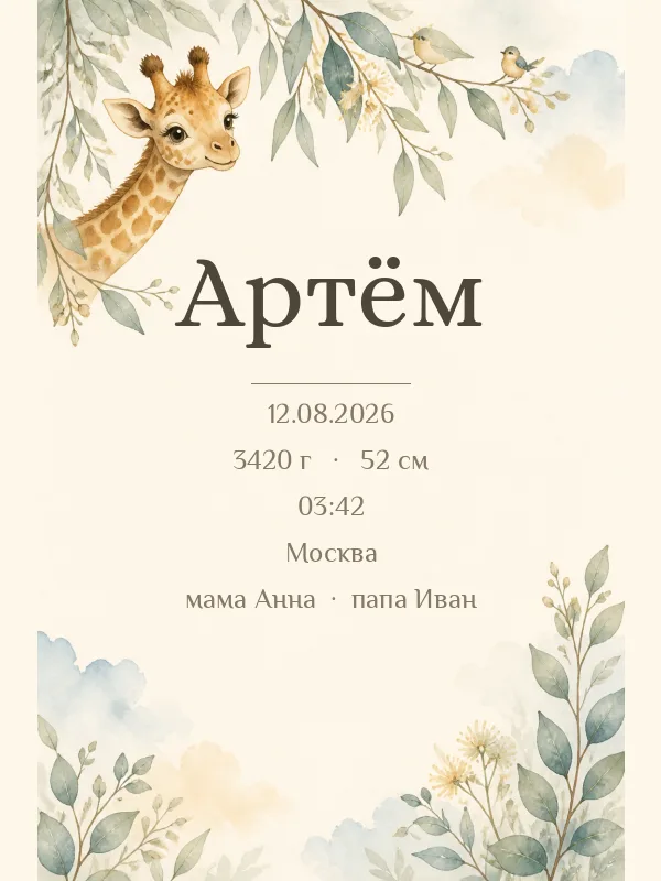 Метрика «Жирафик» — пример